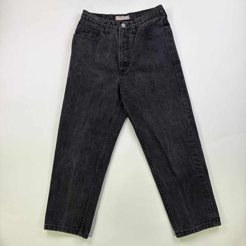 Guess Georges Marciano Jeans Womens 30 Black Washed High Rise Tapered VTG 90s